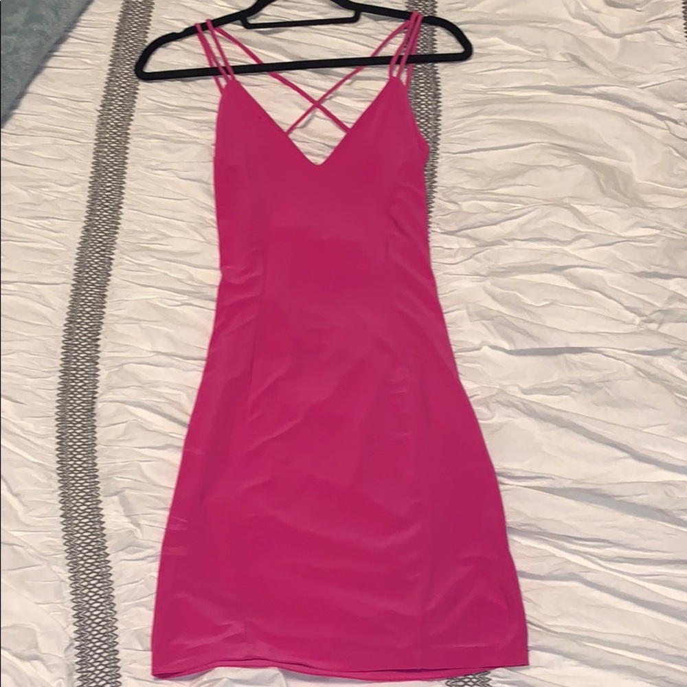 Hot Pink Backless Dress